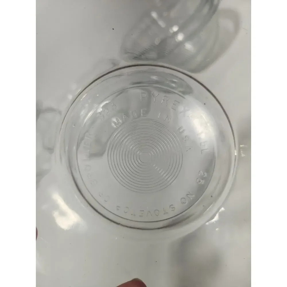 Vintage Pyrex Clear Glass Mixing Bowl Lot 6 Pc 325 2.5L 323 1.5L 322 1L Made in